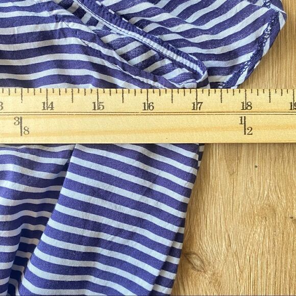 La Vie En Rose Aqua Coastal Stripe Off The Shoulder Romper - Picture 6 of 7